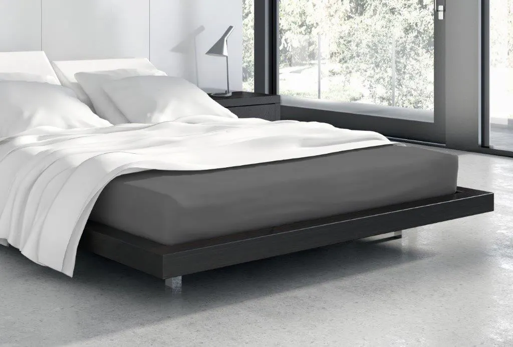 Prześcieradło frotte z gumką VANILLE 180X200+25 bawełna 80% ciemnoszary - FARO_20545