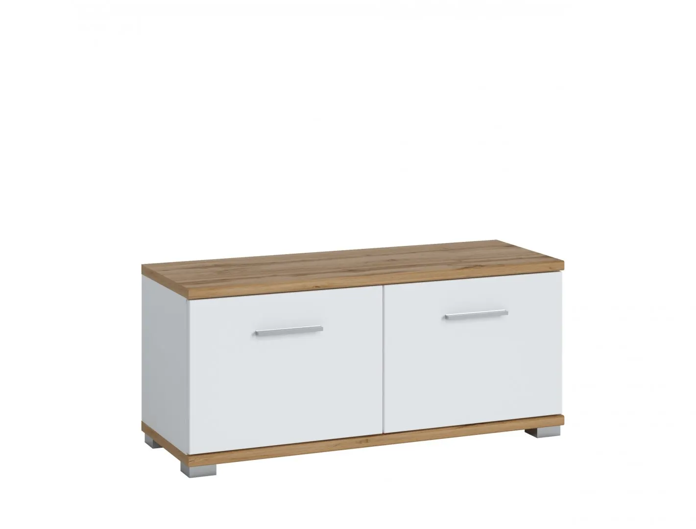 Szafka na buty 2-drzwiowa HOLA HOLG05 Biały, Dąb Wotan, Biały Połysk Szafka na buty 2-drzwiowa HOLA HOLG05 Biały, Dąb Wotan, Biały Połysk