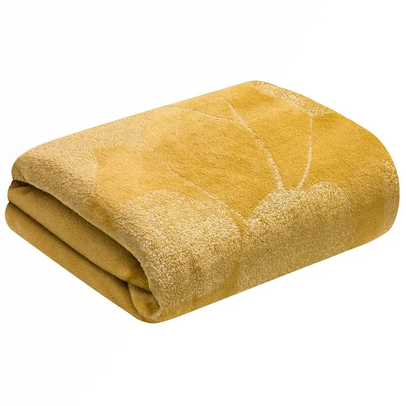 Koc z błyszczącym nadrukiem GINKO2 150X200 MiodowyY - EU_380853