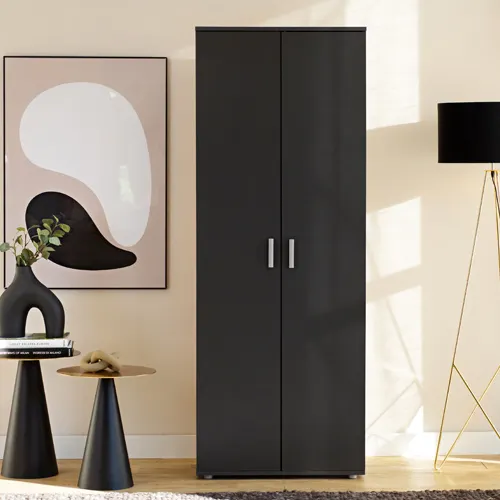 Szafa 2-drzwiowa KLARA z półkami 70cm antracyt - INT_5002694