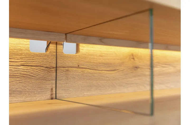 Szafka RTV dębowa wisząca plaster drewna TIRANO Dąb olejowany - ZITIR04H