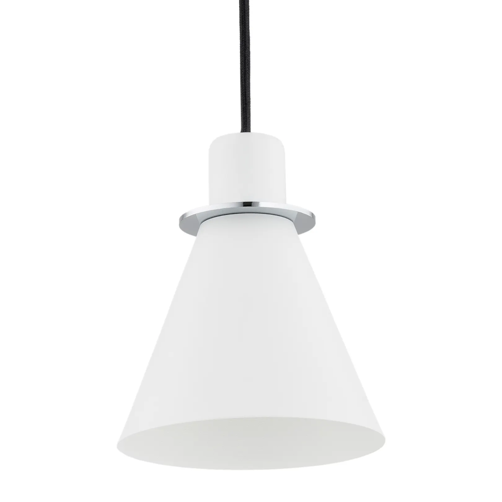 Lampa wisząca BEVERLY biała chromowana z czarnym przewodem 100x14cm - 4681