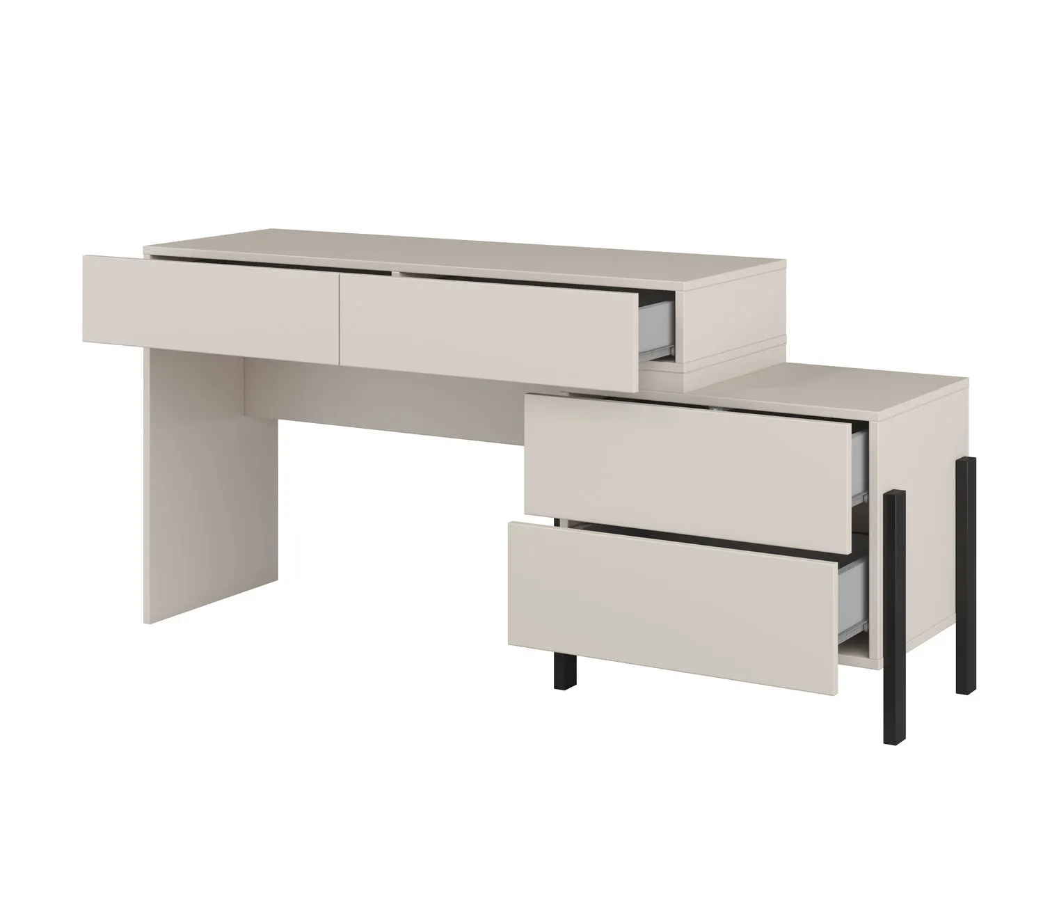 Toaletko-biurko z szufladami JUKON S 143 cm kaszmirowa - 24KSND03