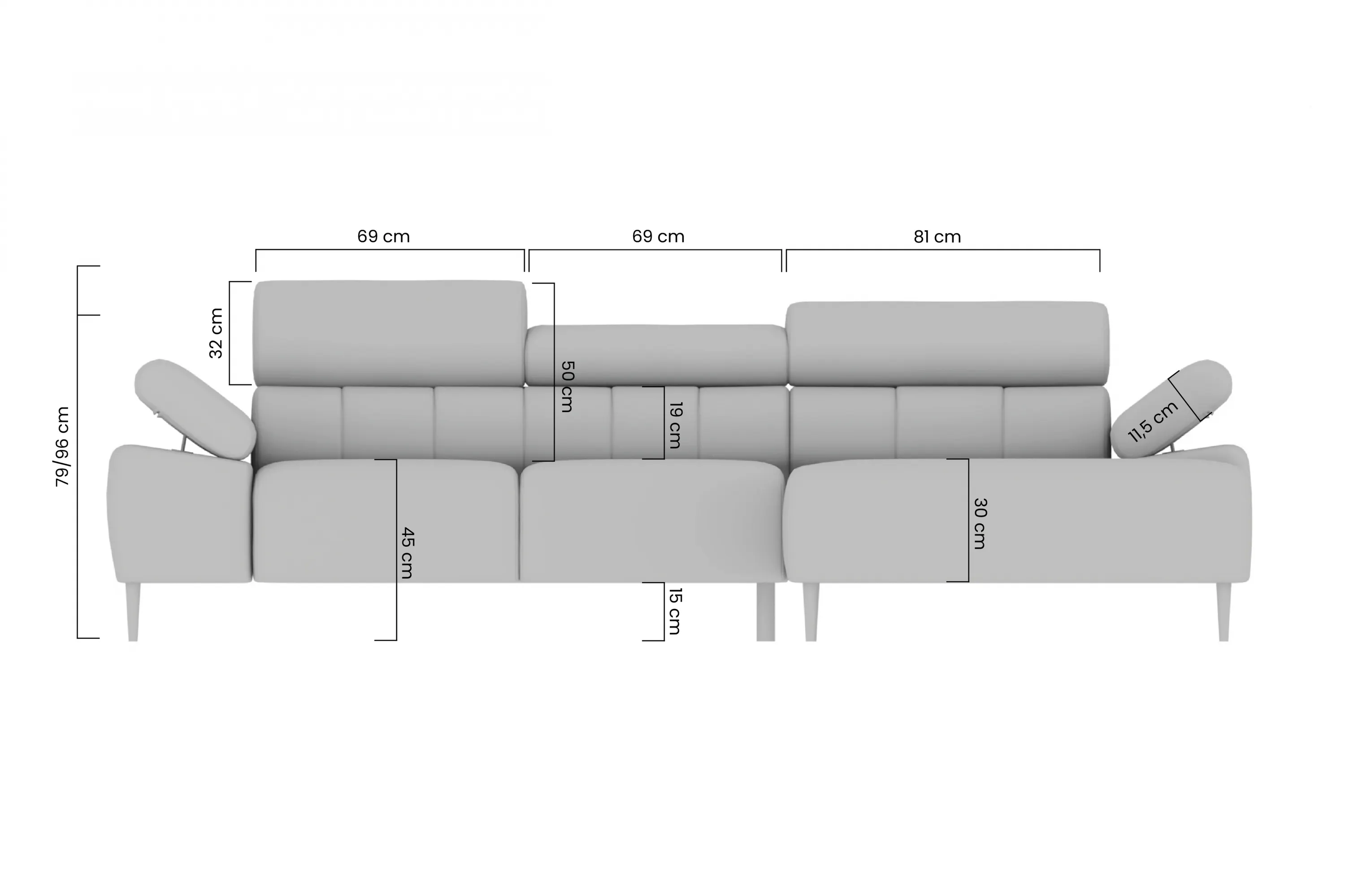 Narożnik lewostronny TALORIA MINI (Maya 01) 290x180 cm elektrycznie wysuwane siedzisko beżowy - B_162488