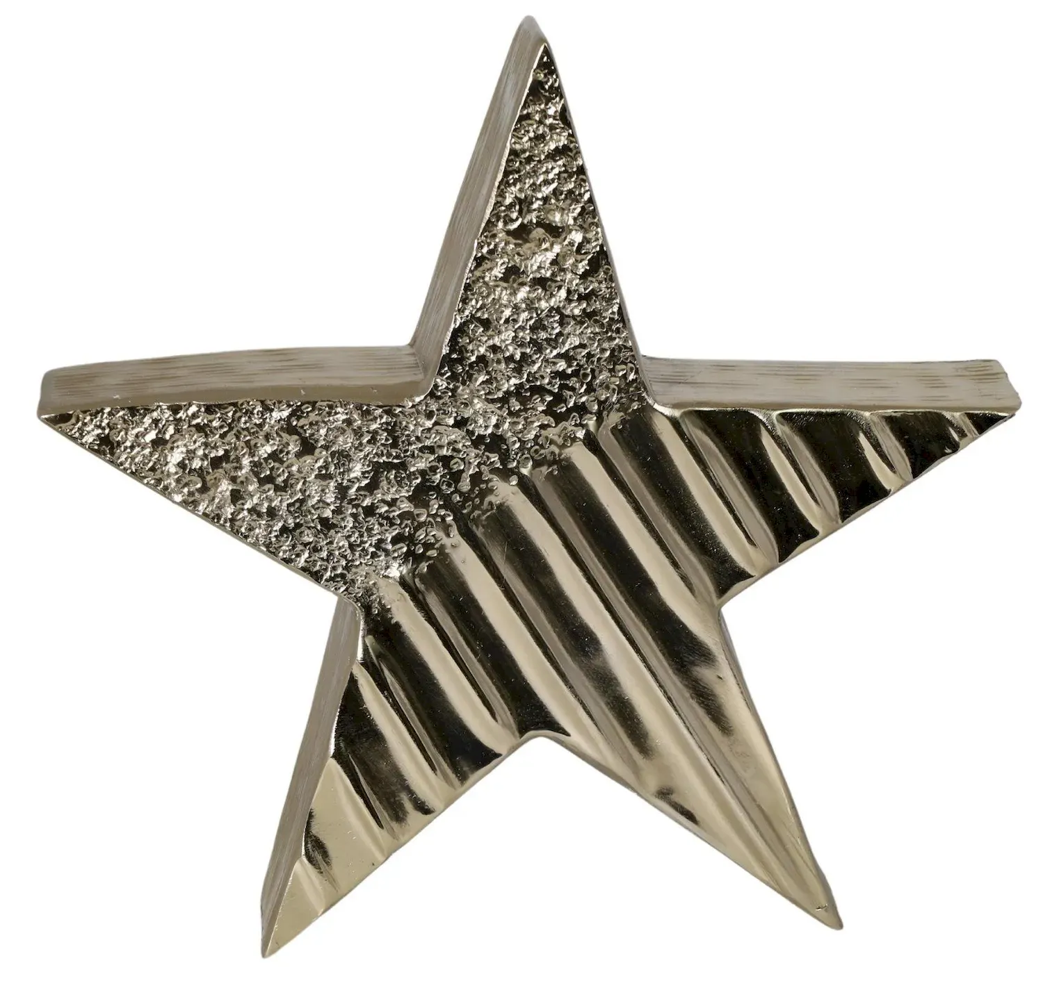 GWIAZDA metalowa średnia złota