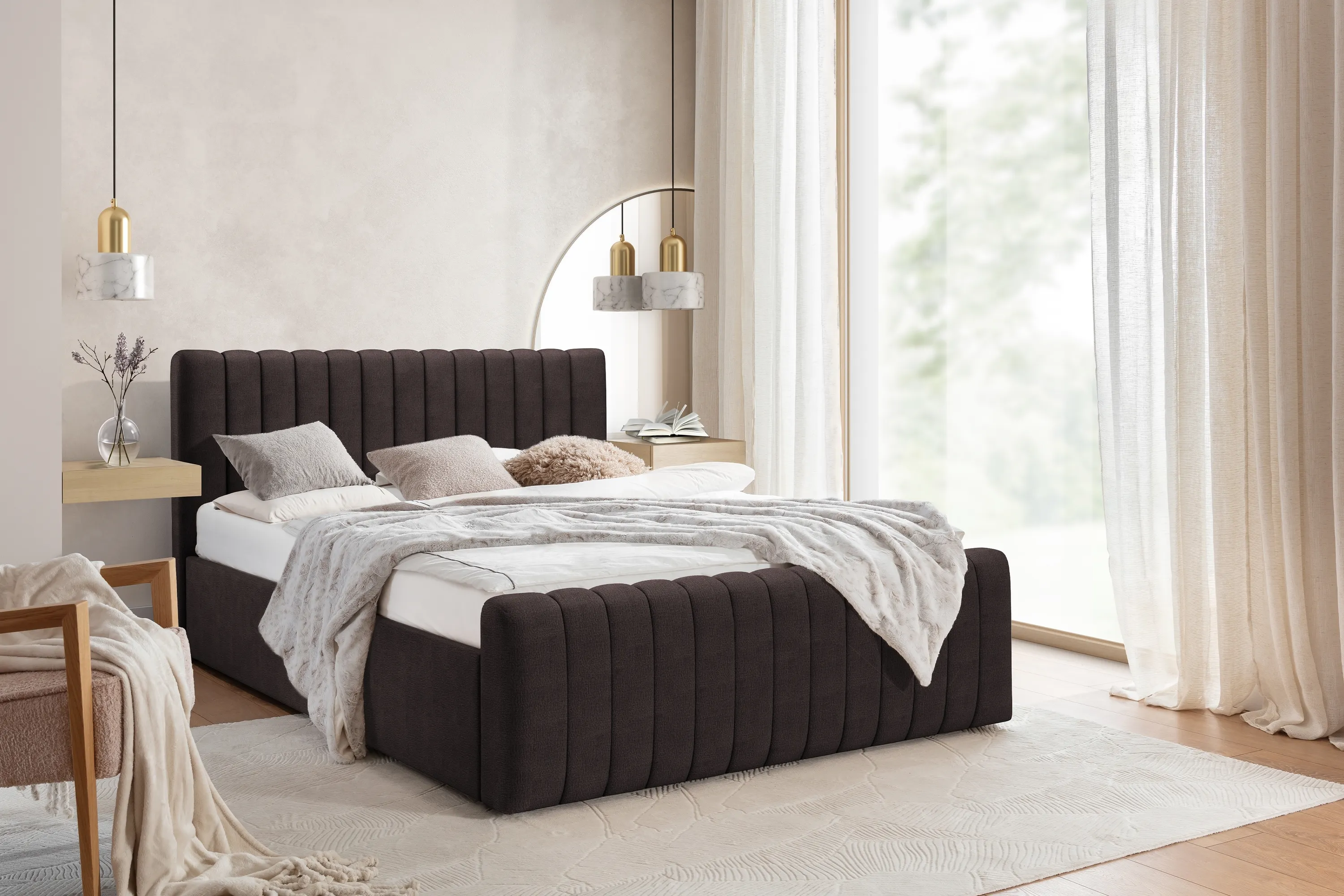 Łóżko Nicole z pojemnikiem / 180x200 / Salvador (SIC) 4 - brązowy - B_158752