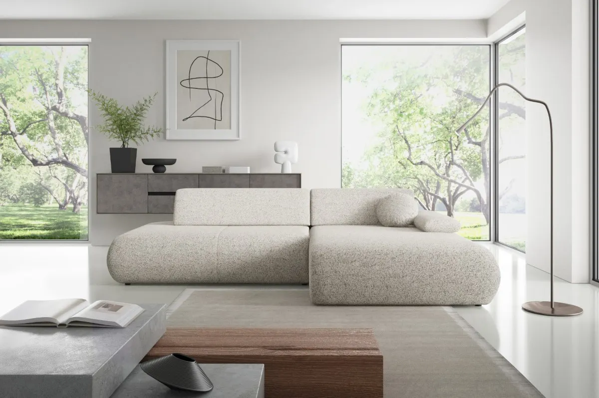 Narożnik rozkładany z pojemnikiem PUENTE 286 cm prawostronny beżowy - PUENTE_NAR_PUENTE06_P