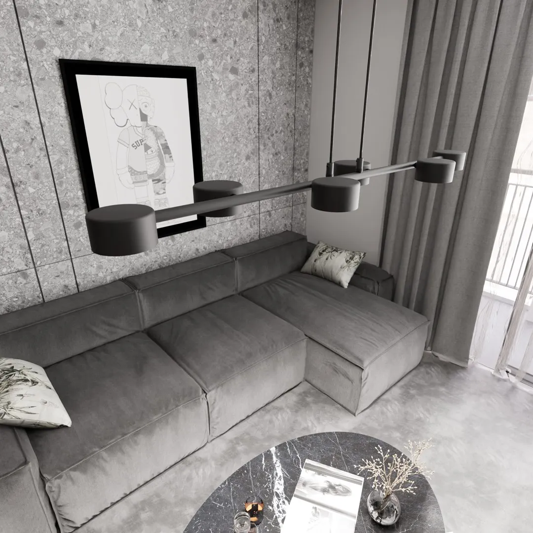 Lampa wisząca MEGARA 6 BL czarna - 1439/6