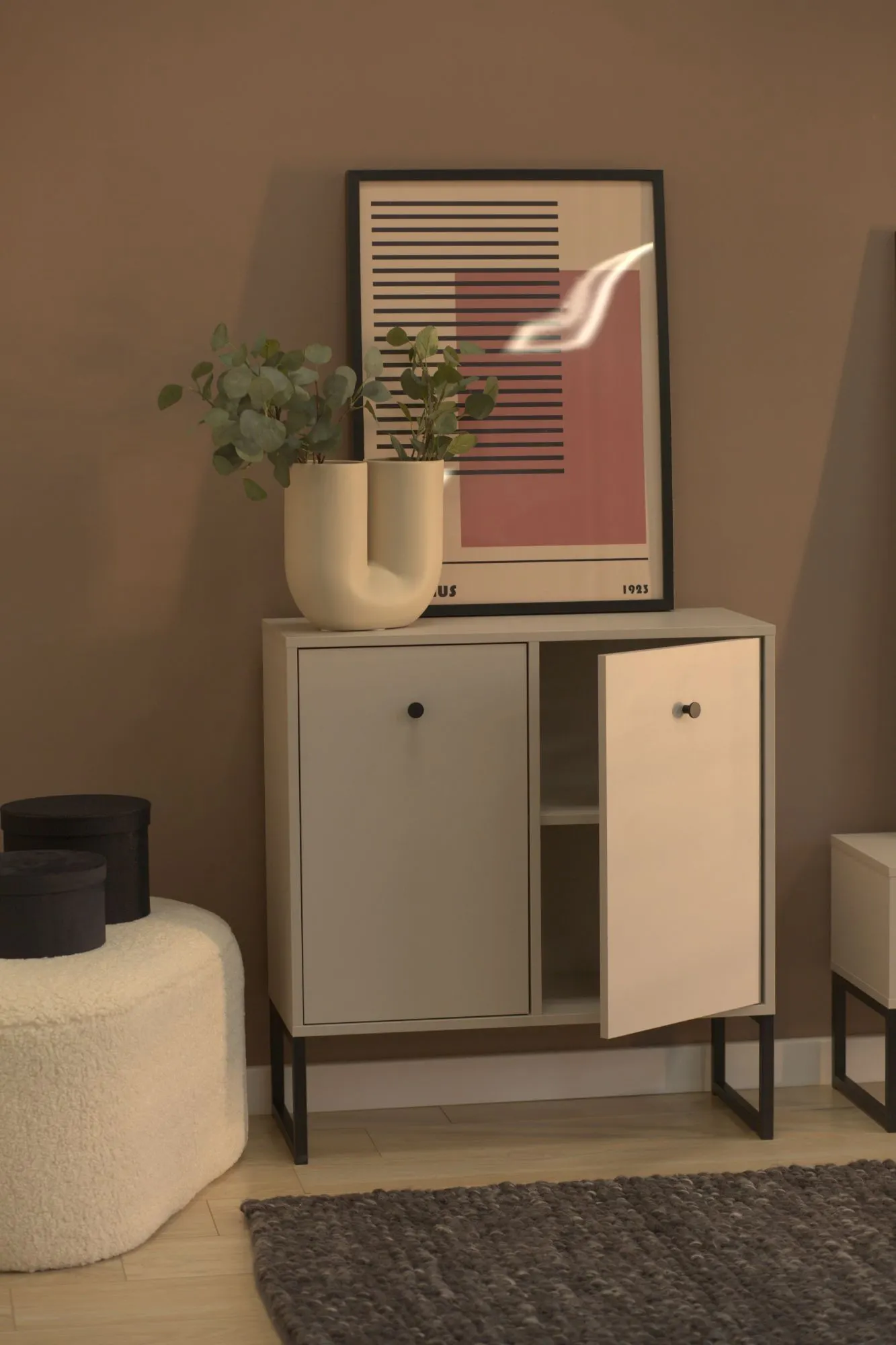 Komoda 2-drzwiowa LINEA kaszmirowa - INT_5003446