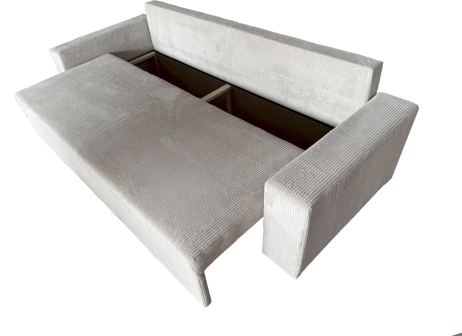 Sofa rozkładana z pojemnikiem MAX tkanina Zoom 1 kremowa - RUZOOM1