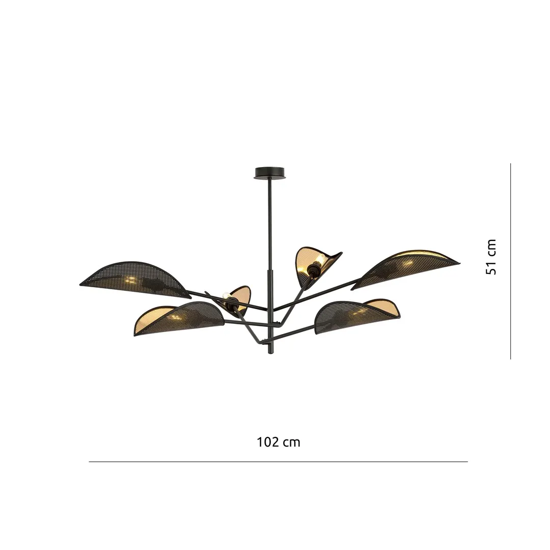 Lampa sufitowa VENE 6 czarny złoty — zdjęcie 7