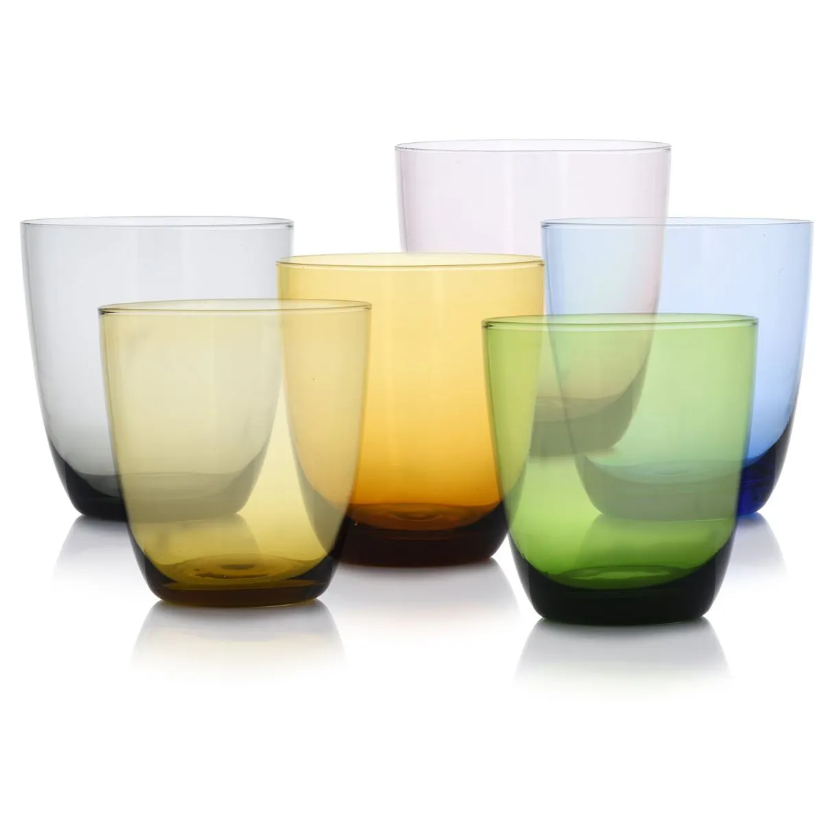 szklanki, zestaw, kolorowy, szkło, glass
