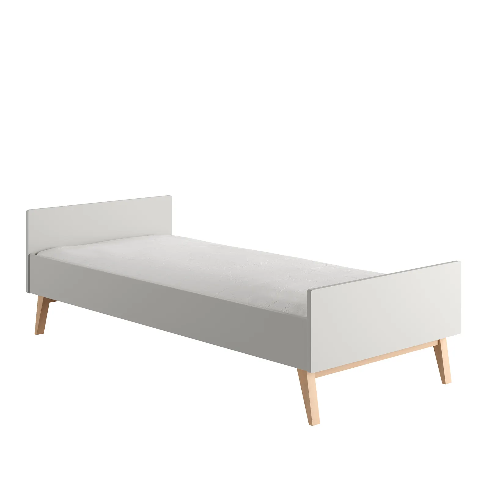 Łóżko z zagłówkiem SWING 90x200 szare Meble, Łóżko