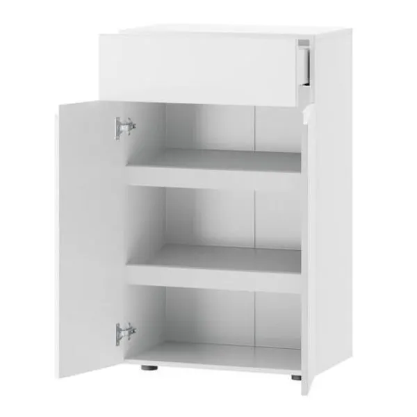 Komoda LUCCA 7 2-drzwiowa z szufladą biała 102x62x38cm - TH-100-1320