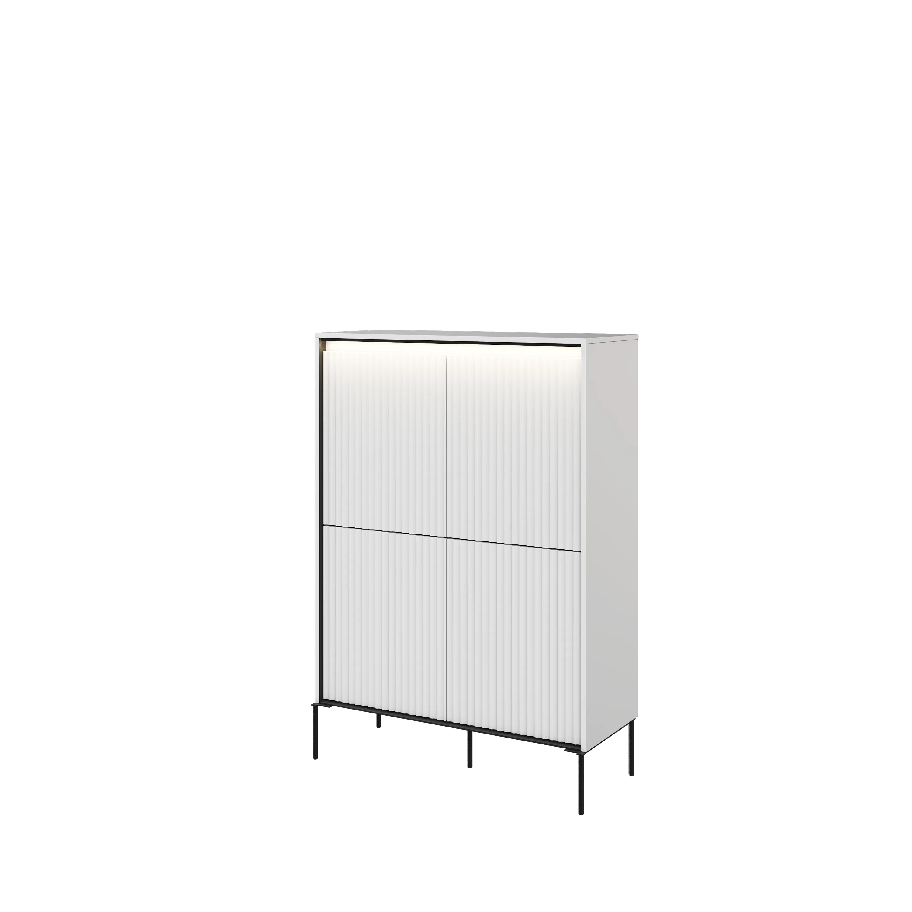 Komoda z oświetleniem TREND TR-03 4D biały/czarny - TR3BIC-V2