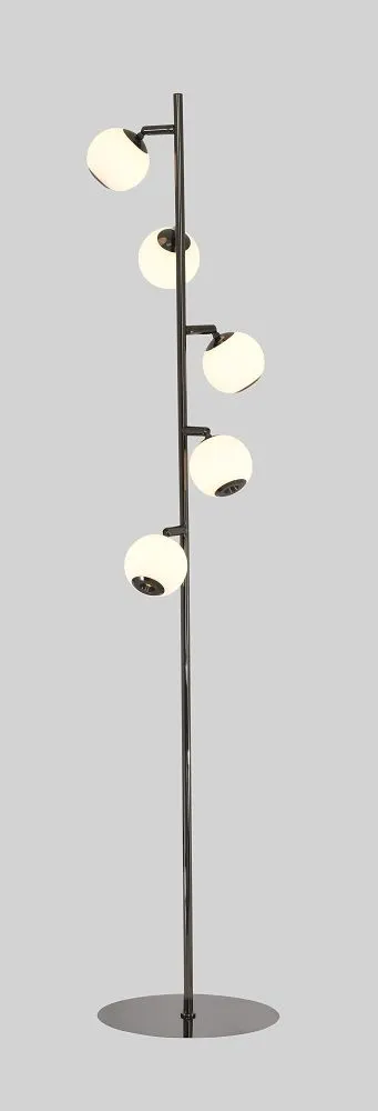 Lampa podłogowa LUBERON piątka LED czarny chrom — zdjęcie 4