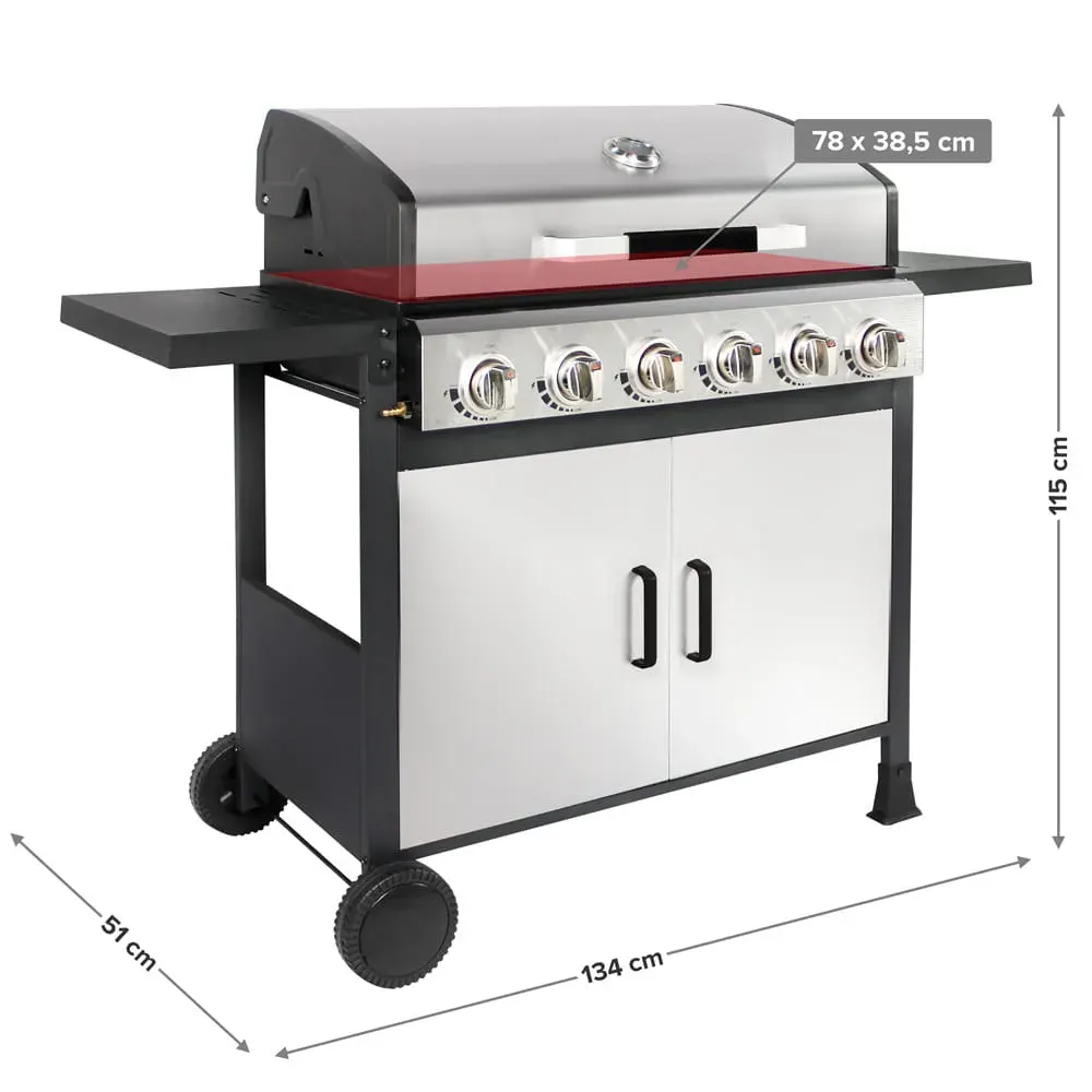 Grill gazowy z 6 palnikami BRENNER G6N BBQ LINE — zdjęcie 10
