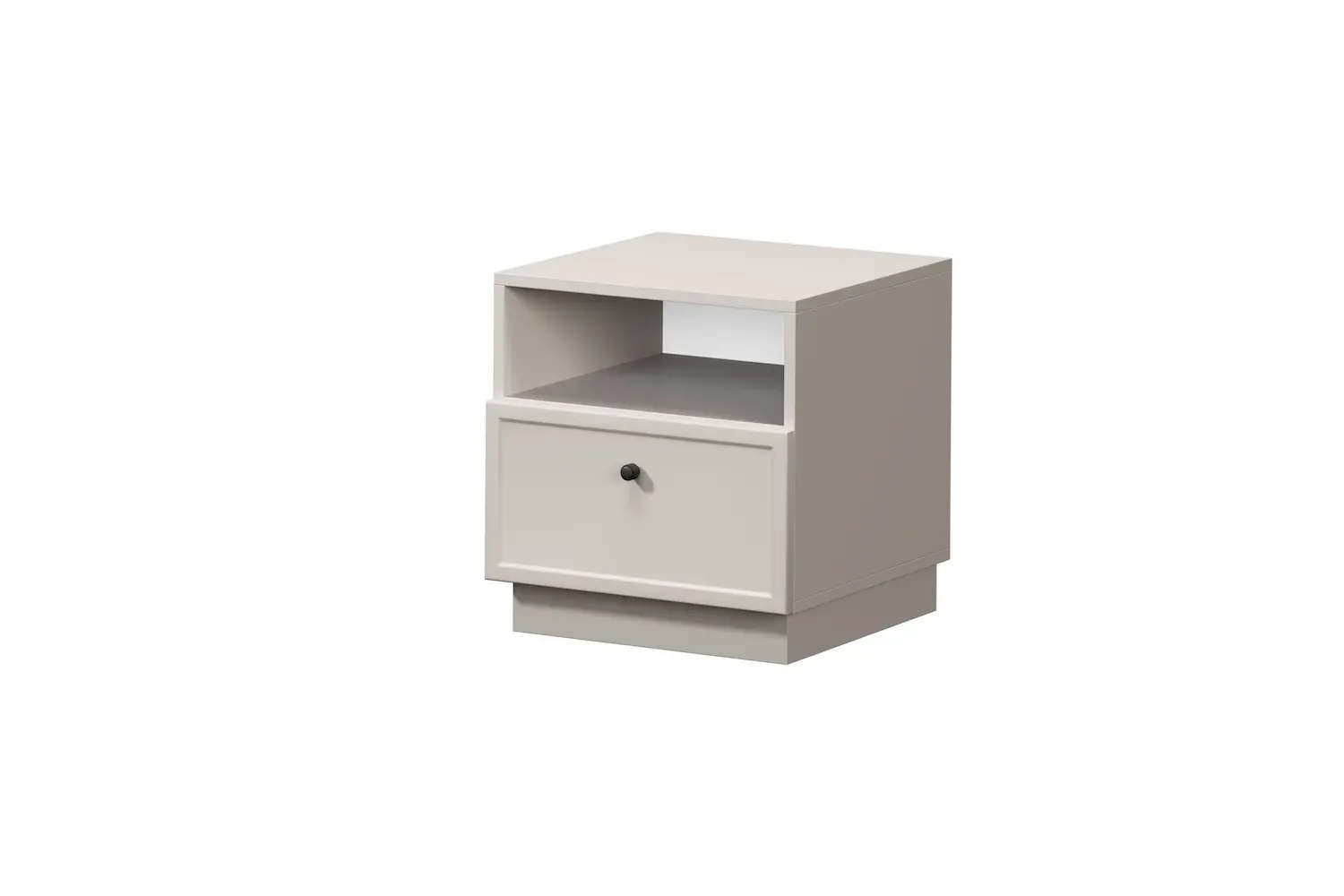 Szafka nocna z szufladą i półką LORINI 45 - cashmere gałka czarna cokół Szafka nocna z szufladą i półką LORINI 45 - cashmere gałka czarna cokół