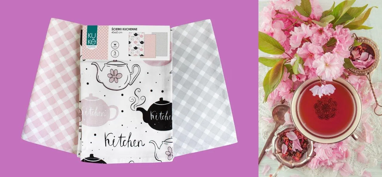 Ścierka zestaw 3 szt. KUKE 024 czajnik 40x60 wielokolorowy - FARO_30812