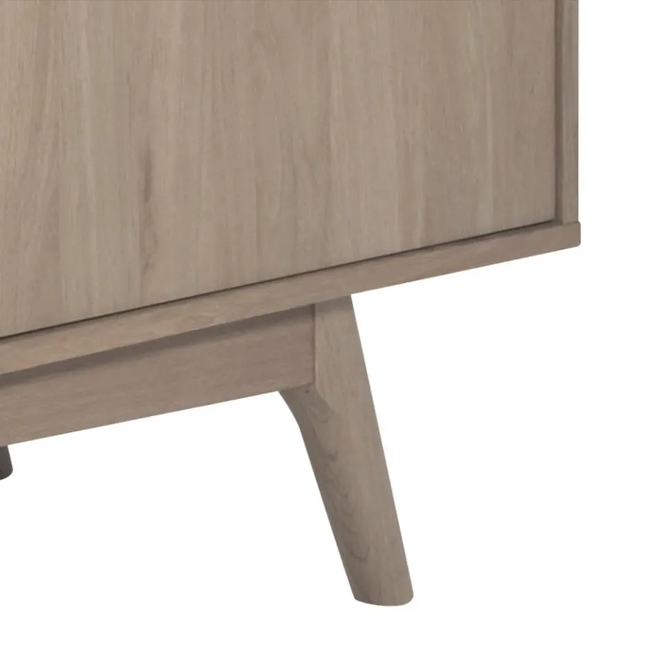 Komoda 2-drzwiowa z 4 szufladami ANAIS 180x44x84 Fornir dębowy bielony olejowany — zdjęcie 8