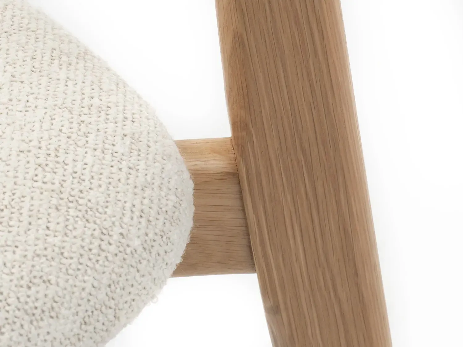 Krzesło drewniane ELIM z tapicerowanym siedziskiem - złamana biel, naturalny - UN_49530002