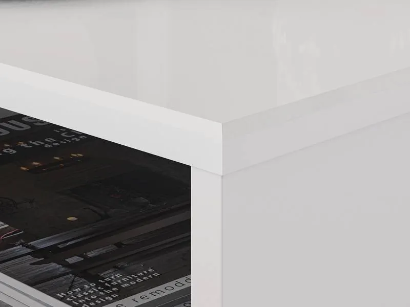 Stolik kawowy z pólką GOLDIN 08 biały 60x90x42 cm - 1GOLD08-001