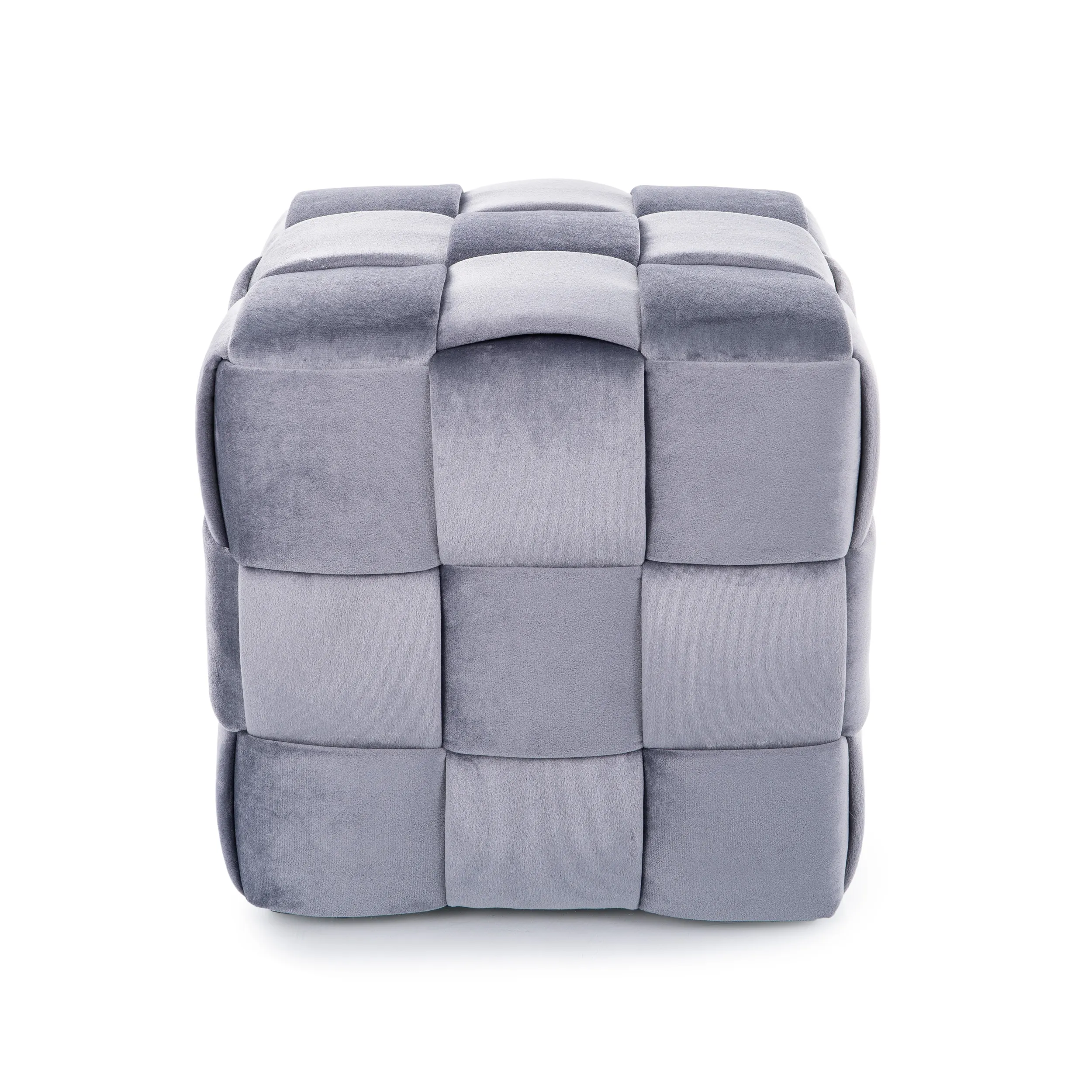 Puf CASEL VELVET 42x42x42 szary - CASELVSZ