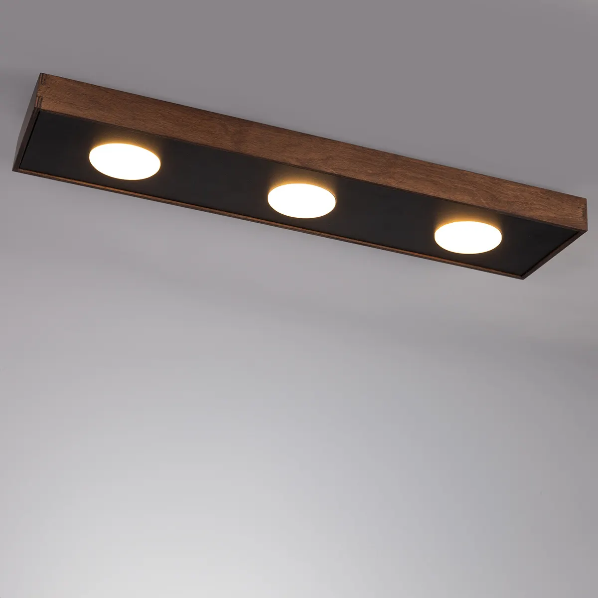 Lampa sufitowa/plafon DALIA 3 prostokątny czarno-brązowy - SI_41003