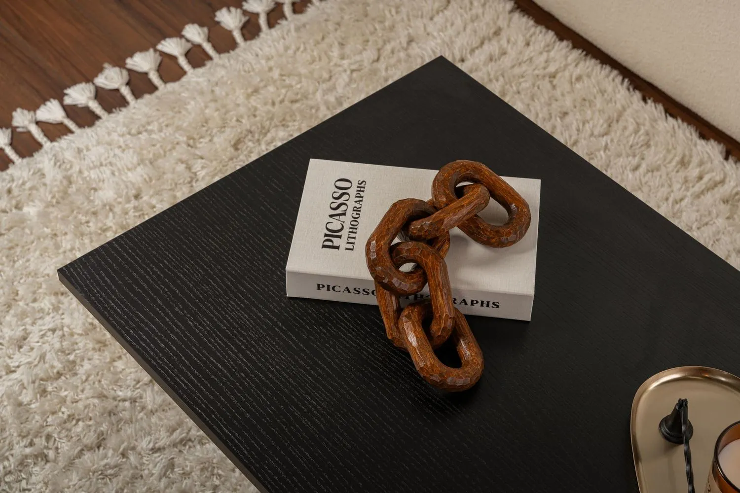 Stolik kawowy SABIN 60x119 cm czarny efekt drewna - ASI_909NRD1118