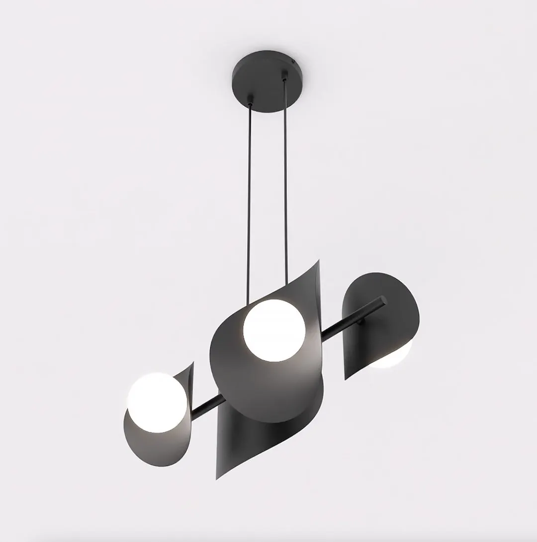 Lampa wisząca metalowa ELEMENTI 4 czarna — zdjęcie 2