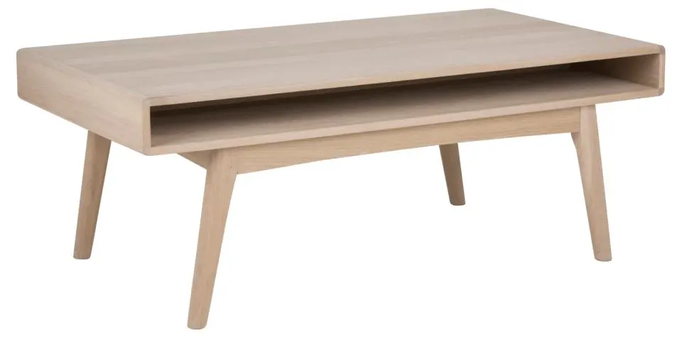 Stolik kawowy z półką AVERNA 130x70x50 cm Bielony