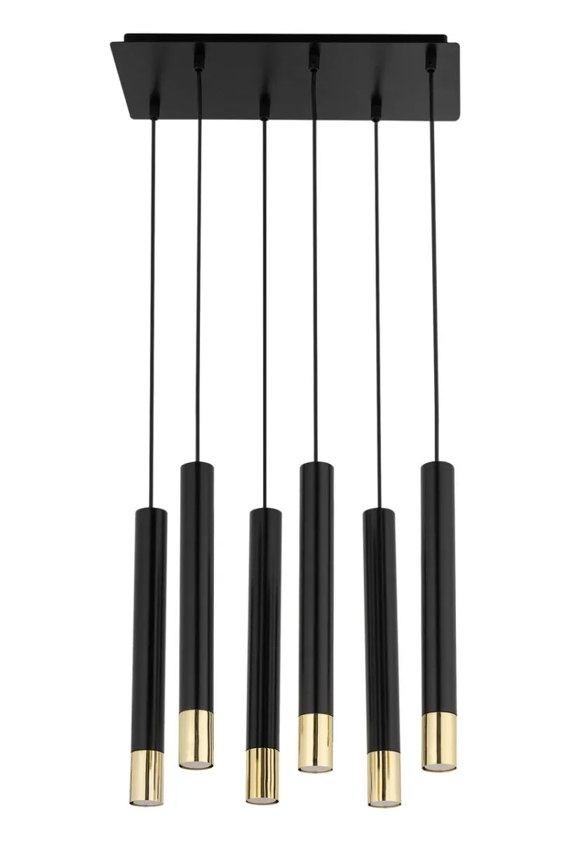SOPEL GRAND 6 czarny/złoty lampa wisząca