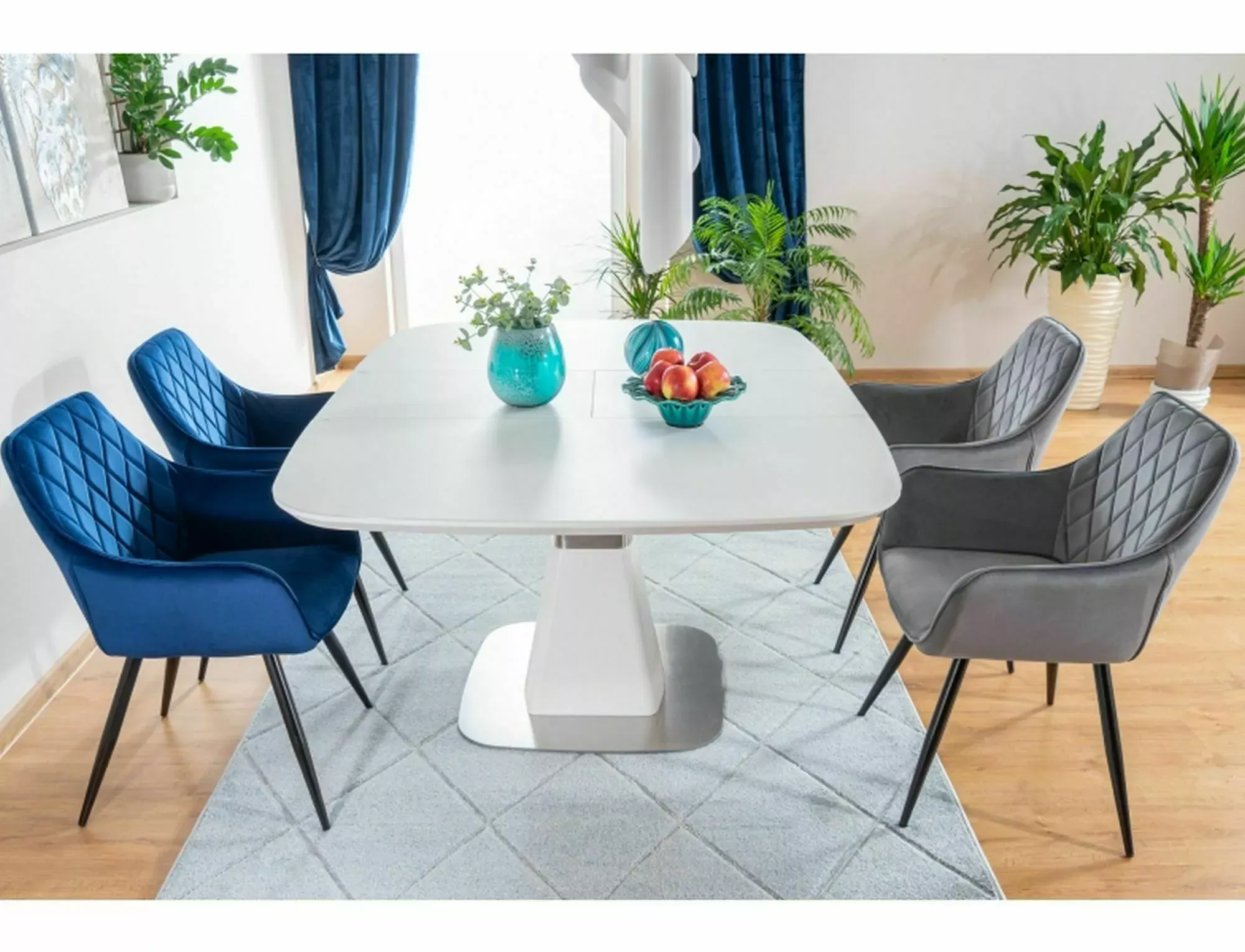 Krzesło LINEA VELVET Bluvel 14 szare czarne nogi - LINEAVCSZ