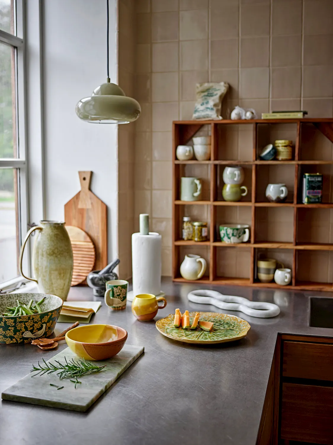 kitchen, ceramic, dekor, rustykalny, rośliny