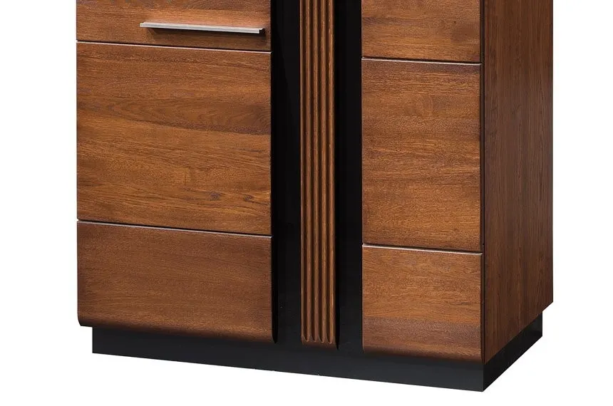 Szafa PORTI 70 2-drzwiowa drewniana dąb antyczny czarna 198x95x60cm - TH-100-0834