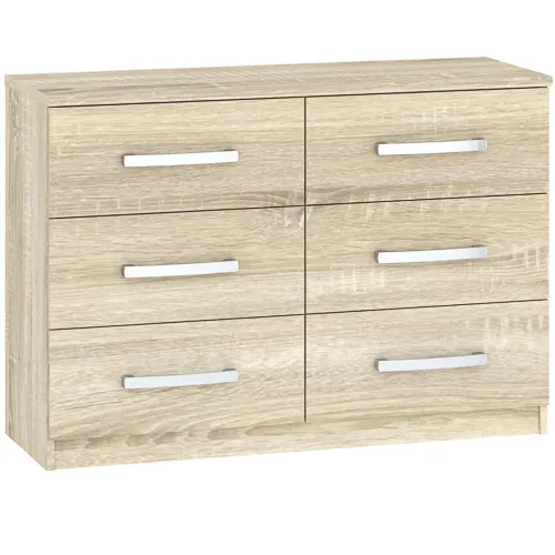Komoda z 6 szufladami MORTY 112cm dąb sonoma Meble, Szuflada, Gabinet, Komoda, Skrzynka pocztowa
