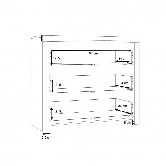 Komoda z 3 szufladami DALATE dąb katania - DQLK211-M265