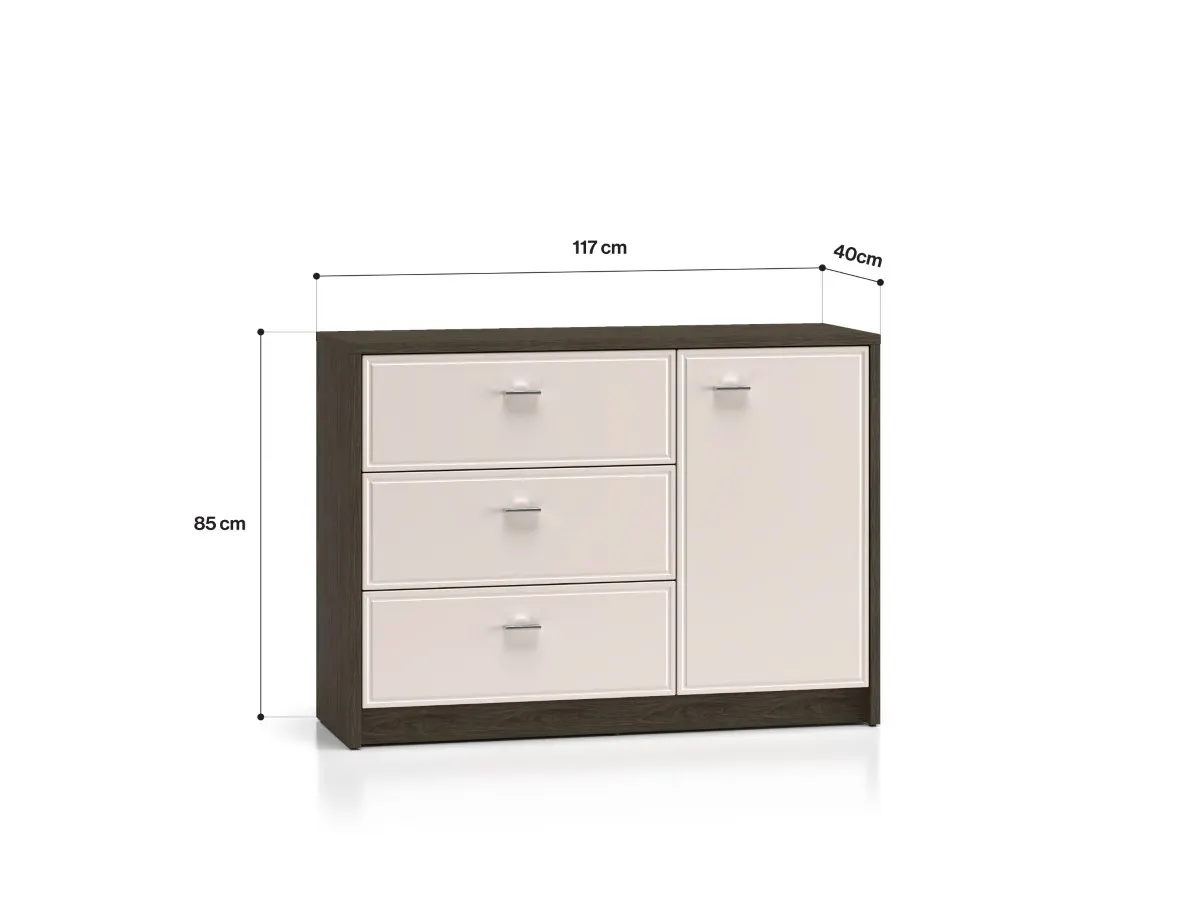 Komoda 1-drzwiowa z szufladami AVANTE 117x85 kaszmir dąb Windmill - 1AVAN05-001