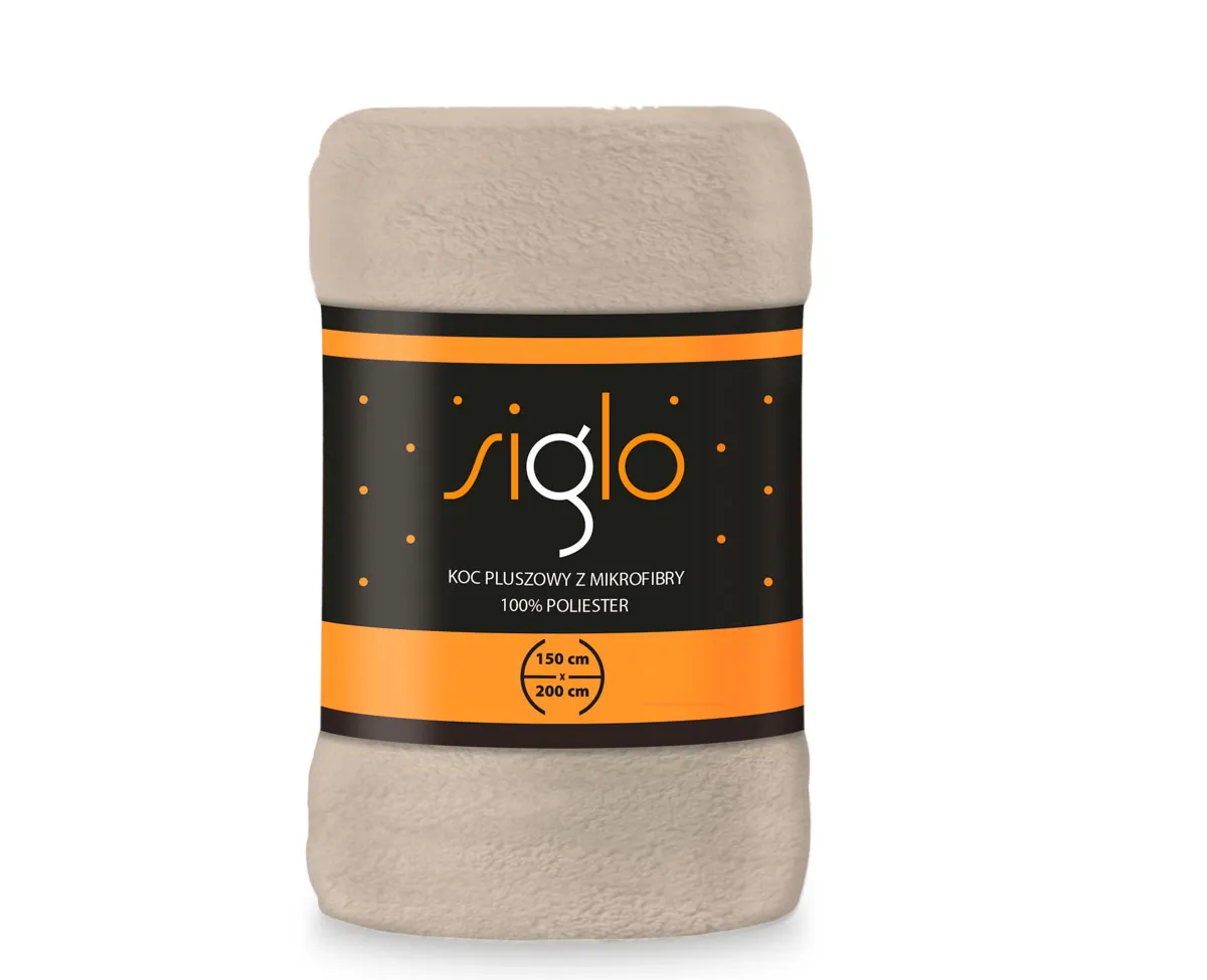 Koc pluszowy SIGLO 150X200 mikrofibra 240g/m2 beżowy Alkohol, Piwo, Napoje