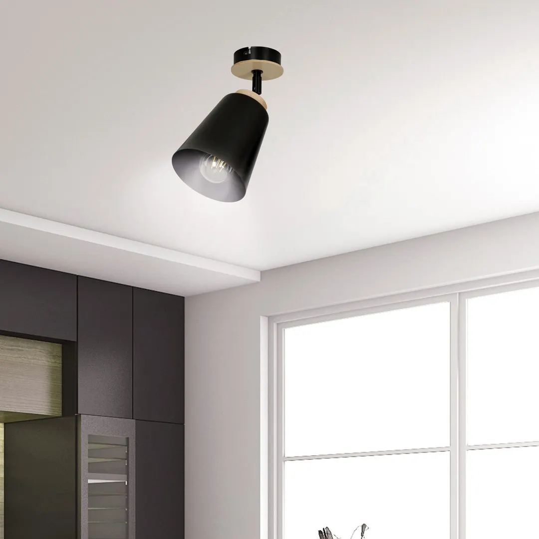 Lampa sufitowa ATLAS 1 czarny naturalny — zdjęcie 7