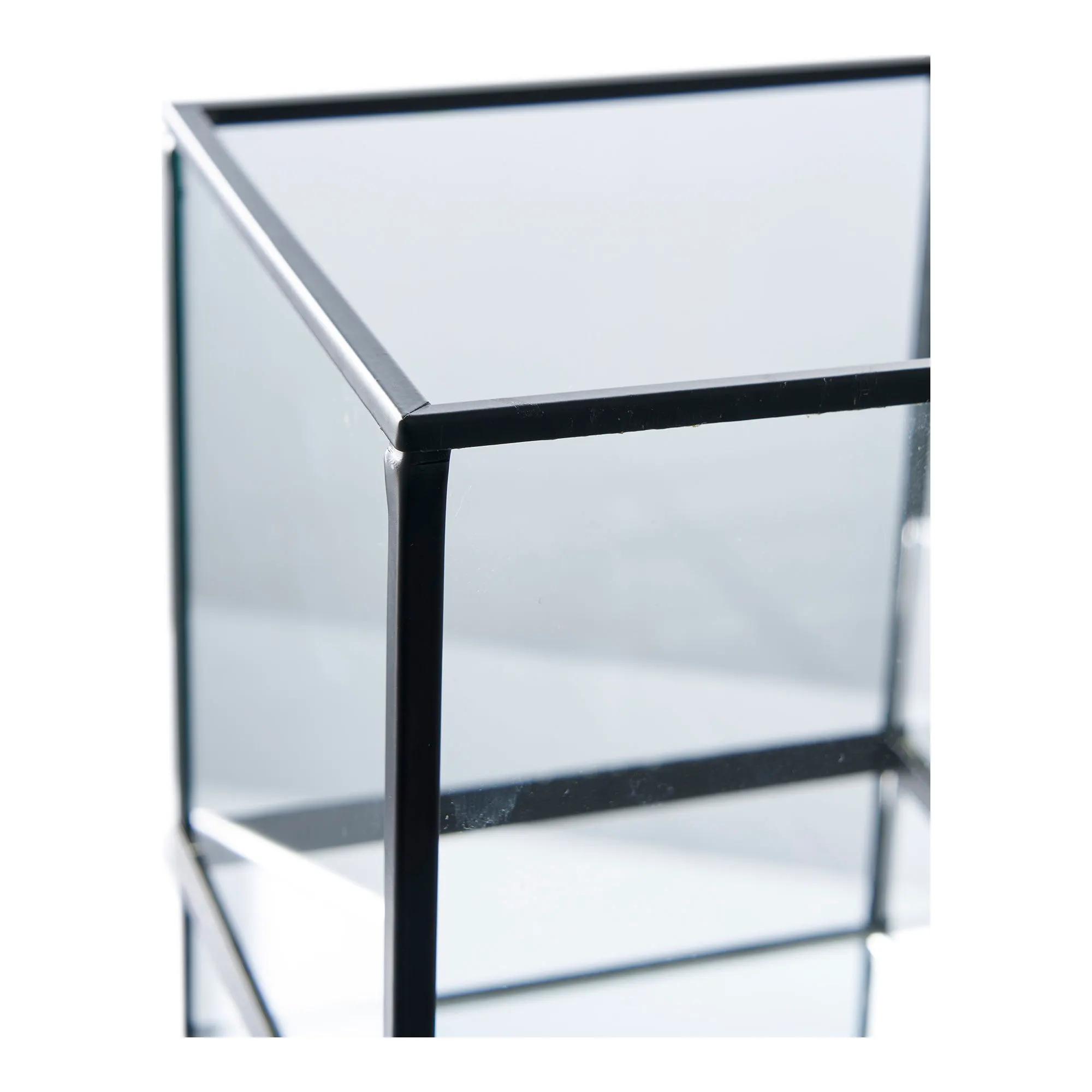 Świecznik HURRICANE metal szkło 12x15 cm czarny - 6407524