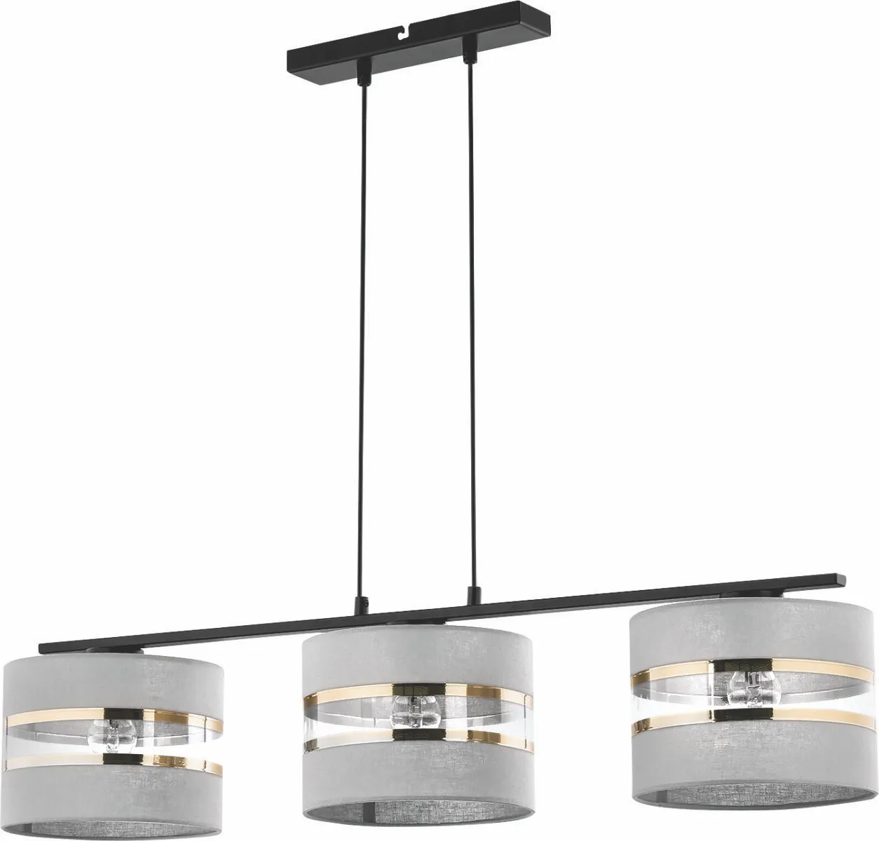 Lampa wisząca SARA 3 szaro-złota