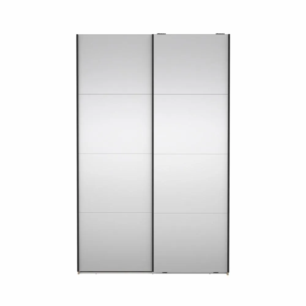 szafa, szafa przesuwna, meble, metaliczny, szaro-czarny