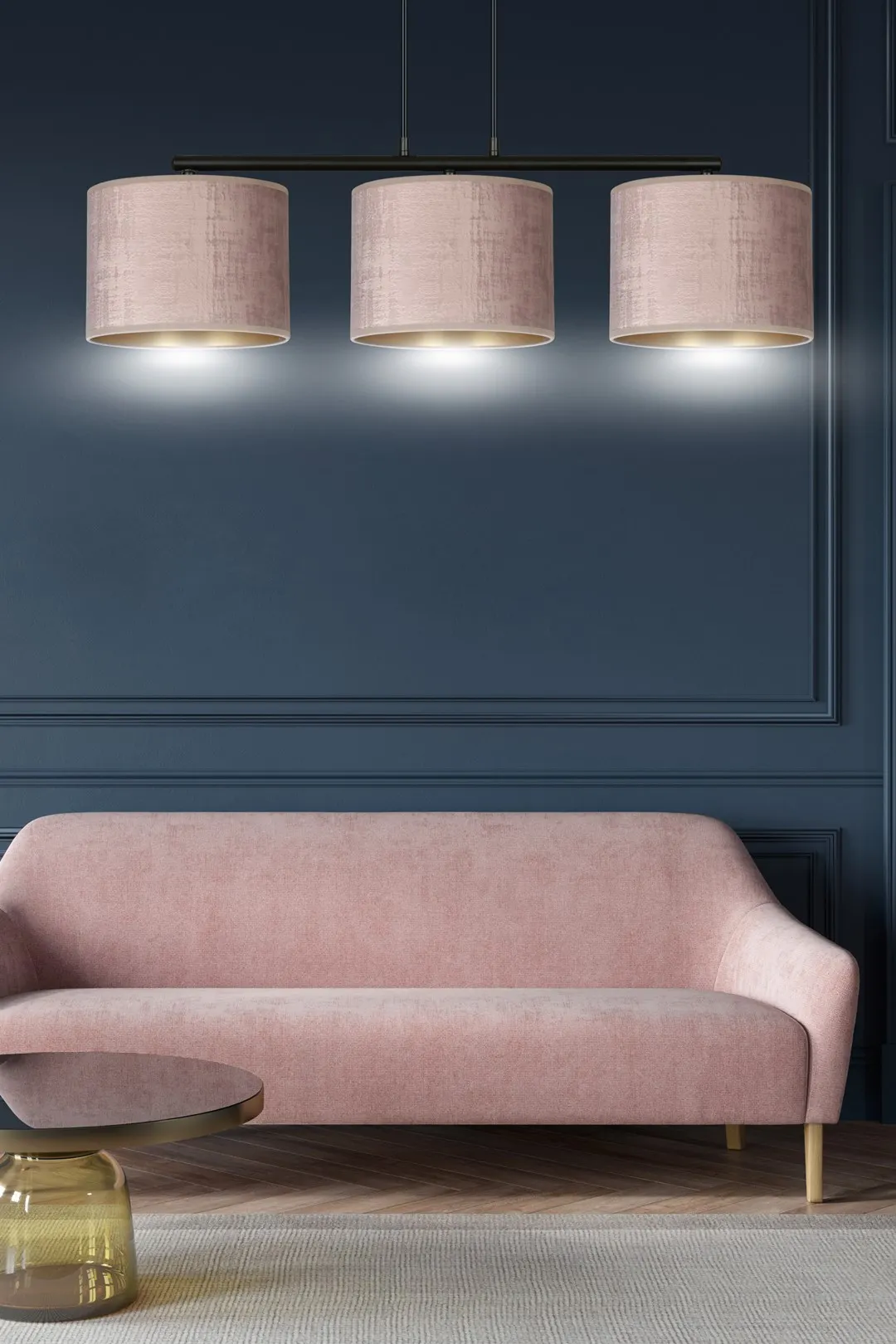 Lampa wisząca HILDE 3 czarny różowy — zdjęcie 6