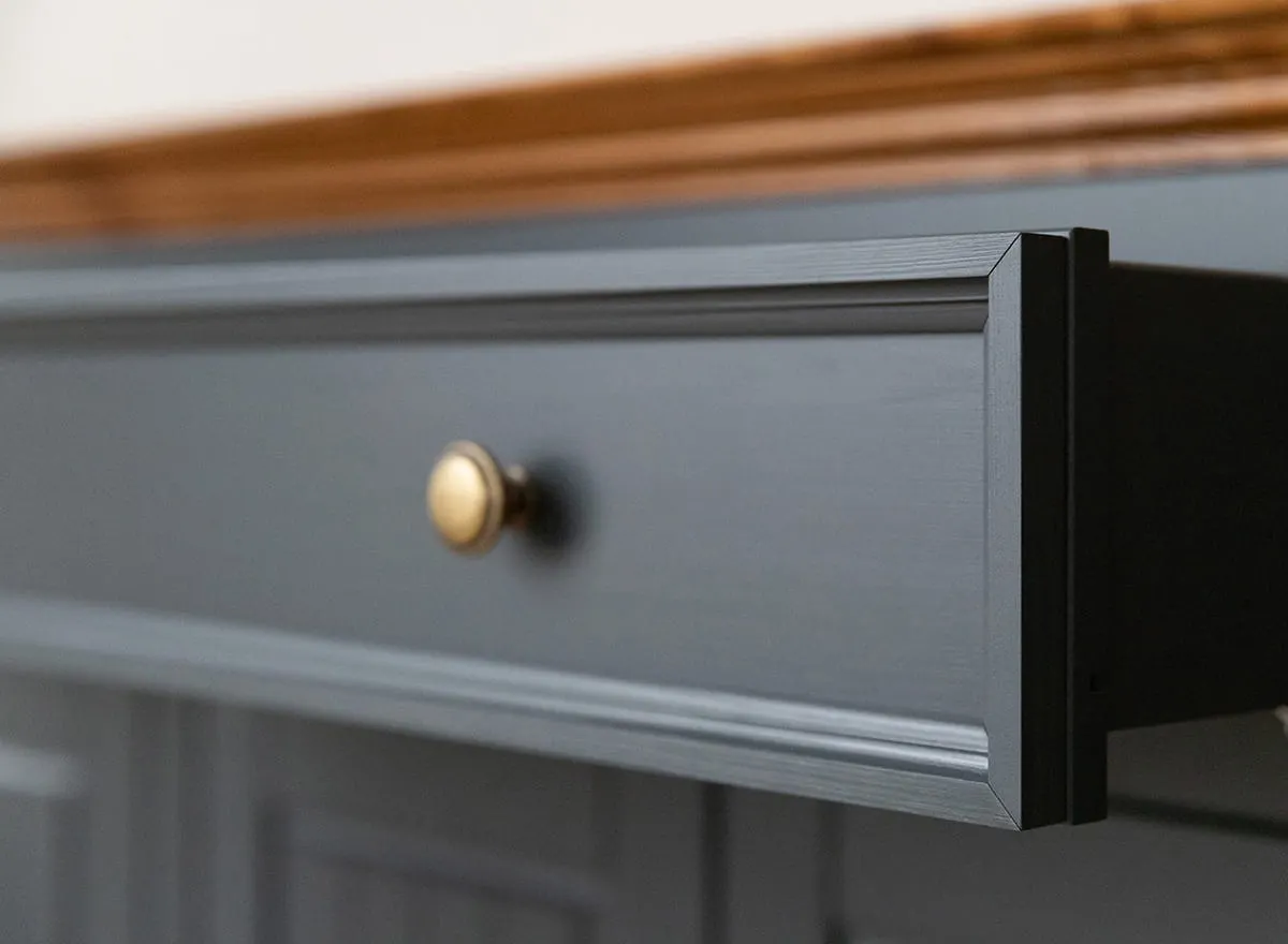 Komoda 4-drzwiowa z 3 szufladami BELLUNO ELEGANTE grafit, dąb - PL004G/D