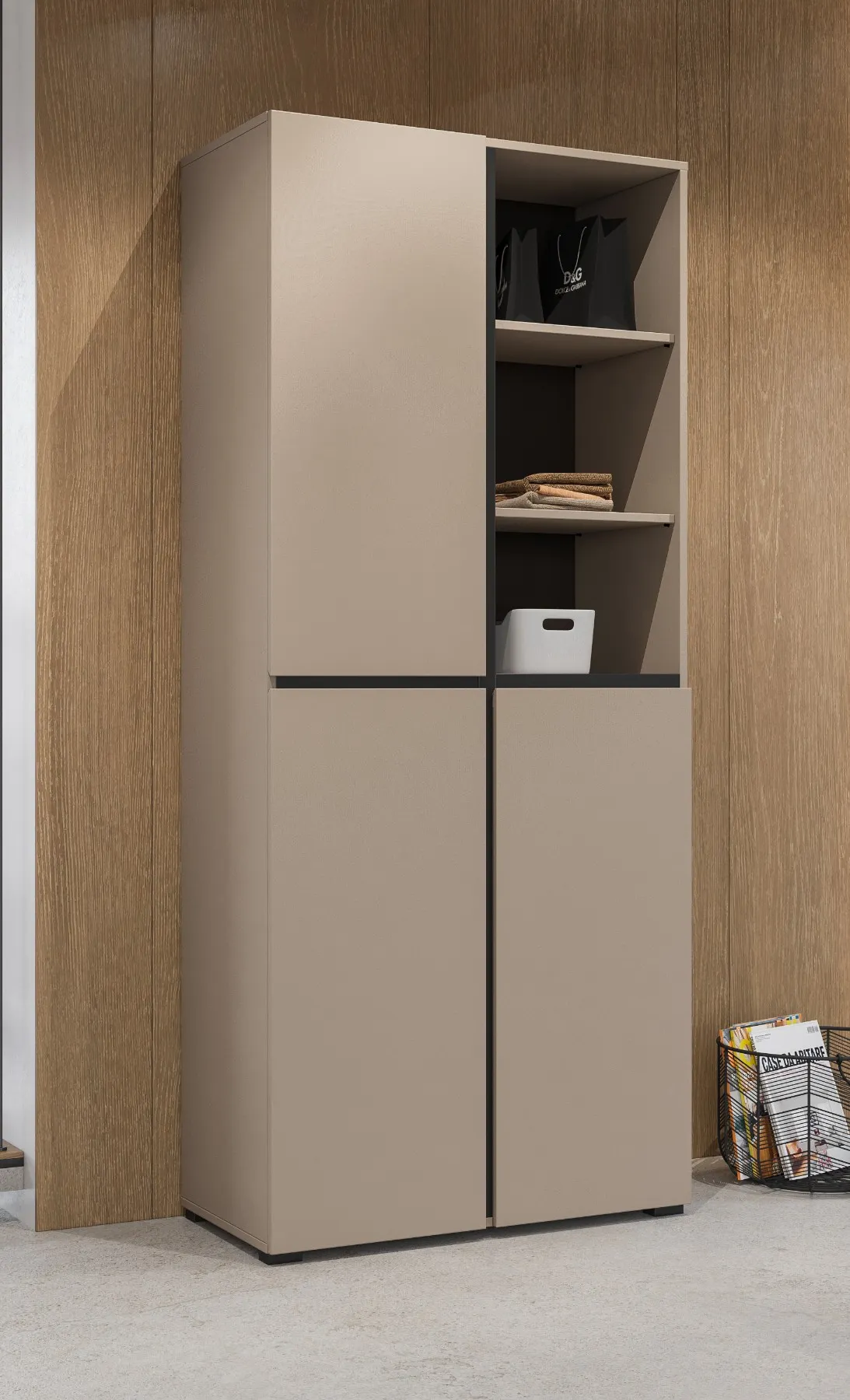 Regał 3-drzwiowy CROSS 80x183 congo beżowo-szary - 24CWMY88