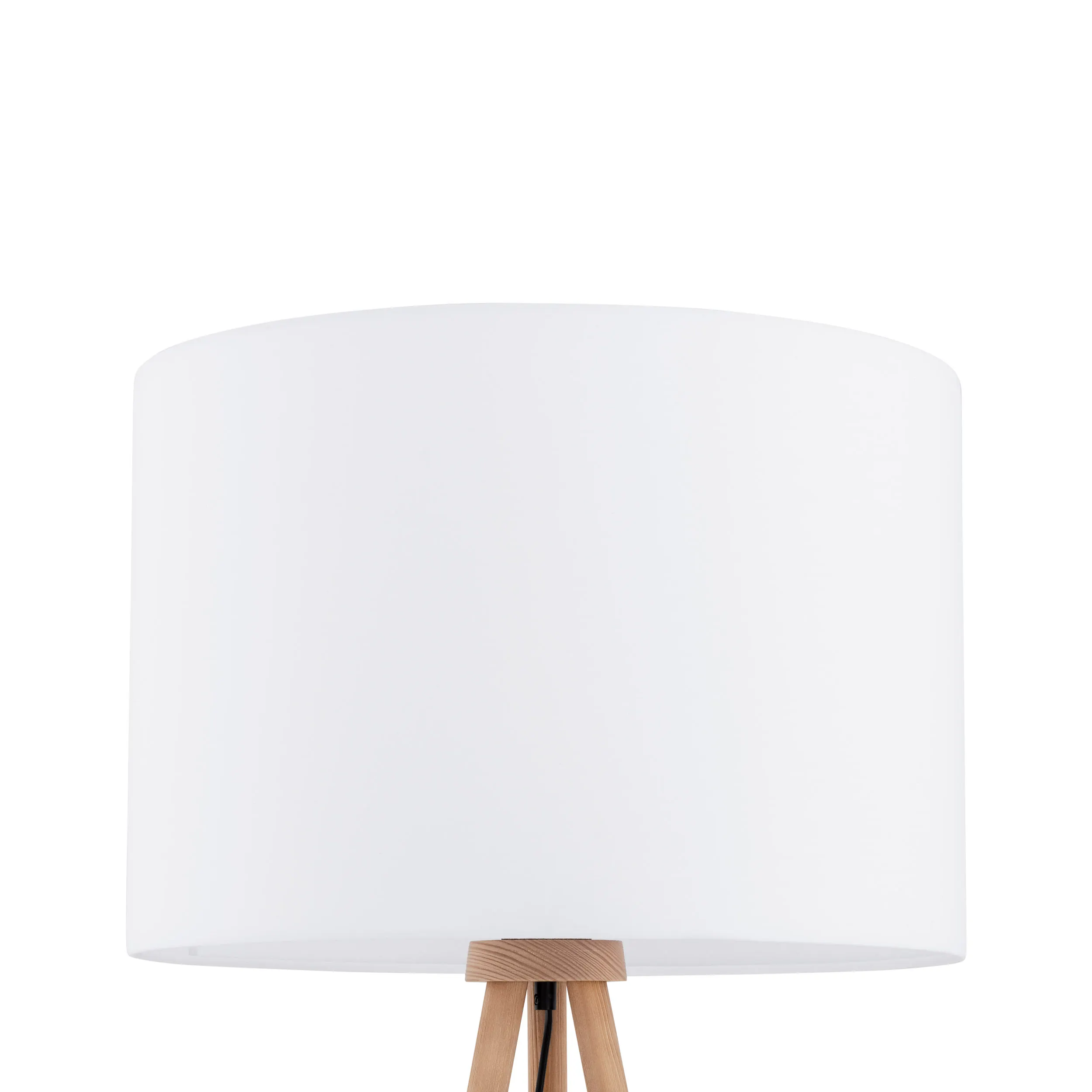 Lampa podłogowa TOKYO na sosnowych jasnych nogach z białym okrągłym kloszem 148x63cm - TK_5299