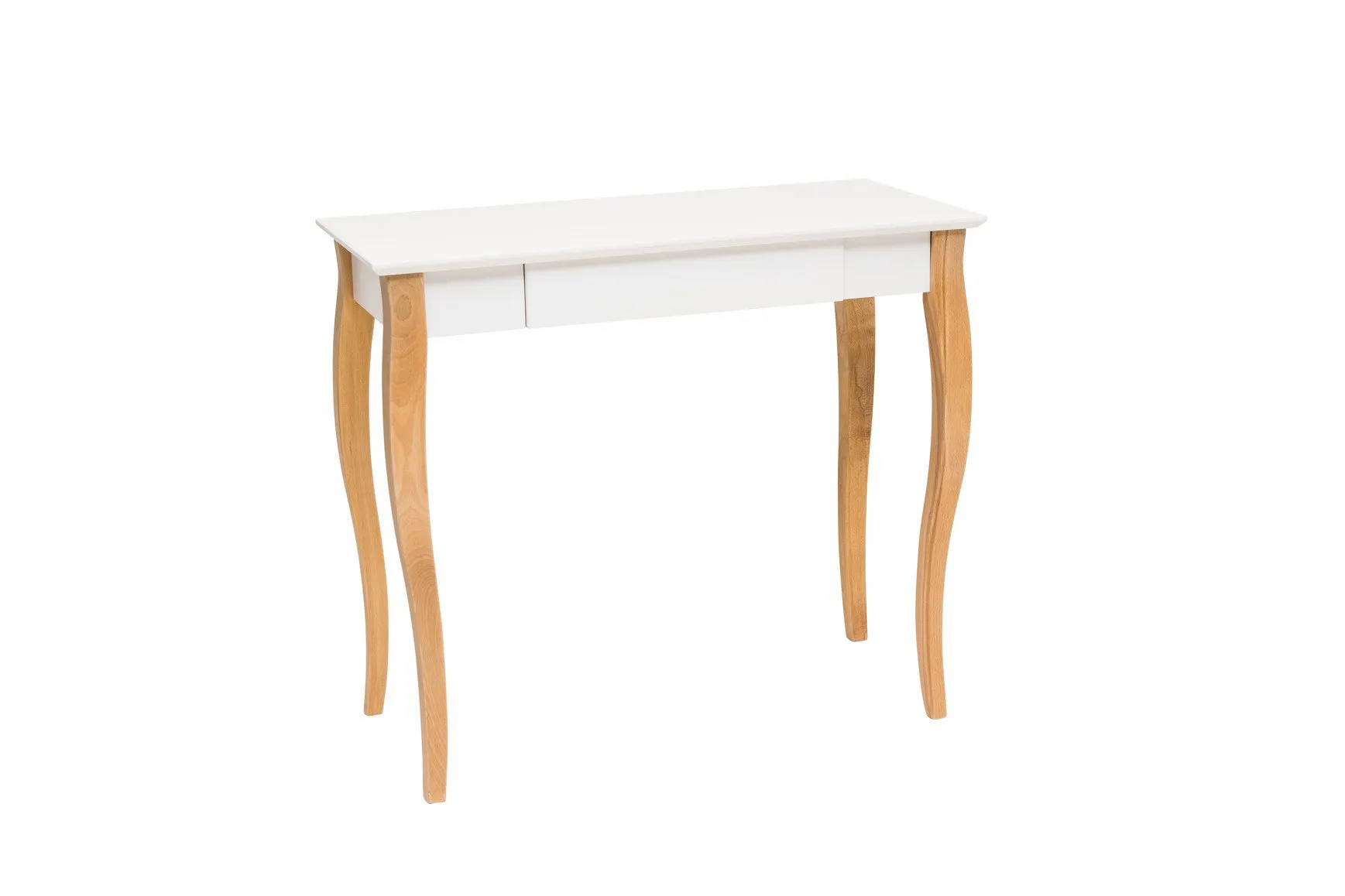 Biurko z szufladą LILLO 85x40 biały blat/drewniane nogi Meble, Tabela, Biurko, Stół do jadalni