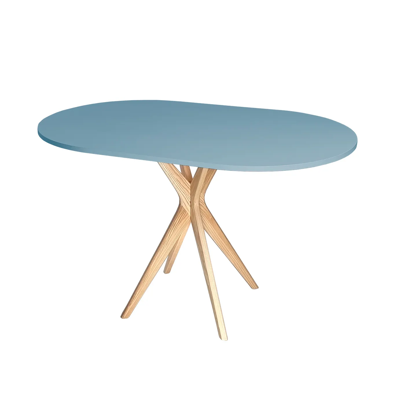 Stół owalny JUBI Racetrack 75x100cm niebieski naturalny Stolik kawowy, Meble, Tabela, Stół do jadalni, Krzesło