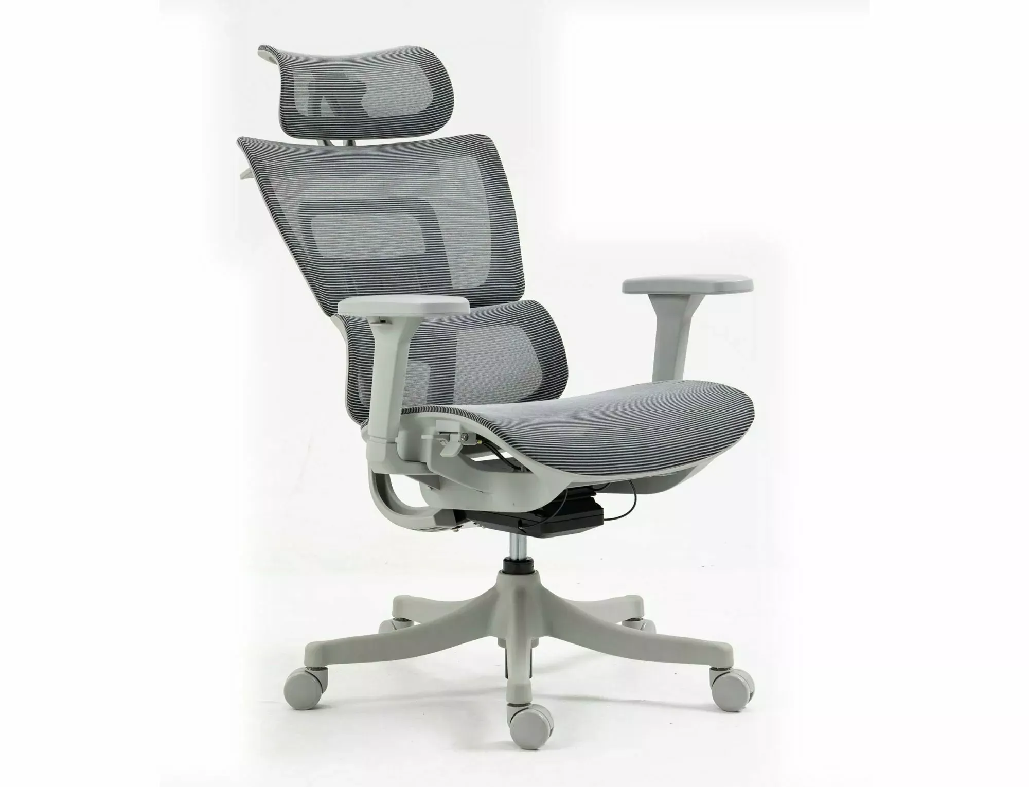 Fotel obrotowy biurowy WINNER z zagłówkiem ergonomiczny szary - OBRWINNERSZ